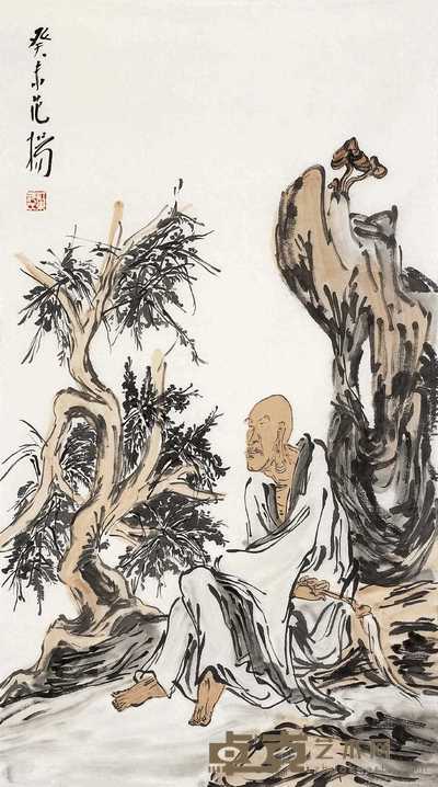 范扬 癸未(2003年)作 罗汉 镜心 76×41.5cm
